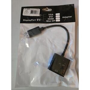 4XEM 4XDPDVI 8In DisplayPort to‎ DVI Adapter Single Link DVI 24 Plus 5 Black